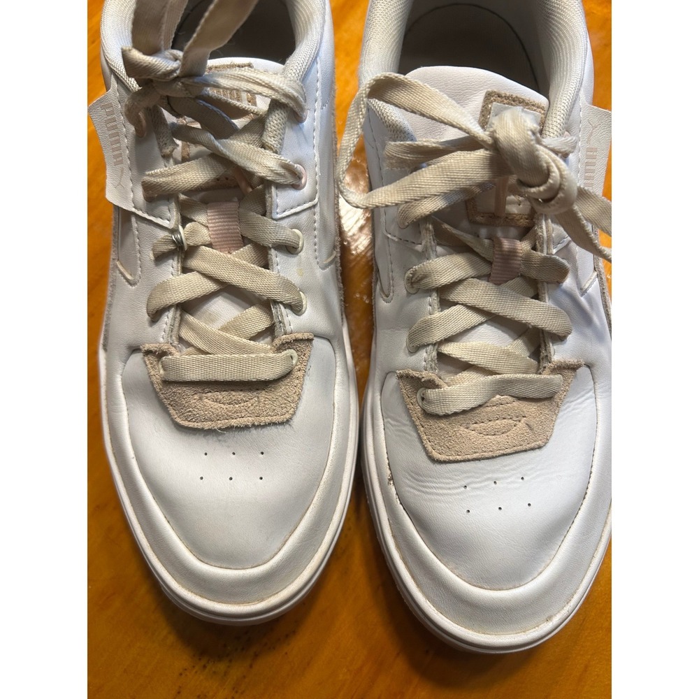 Puma Cali‎ Dream White Oatmeal Leather Platform Sneakers 387459-02 Womens 10 - Picture 5 of 10